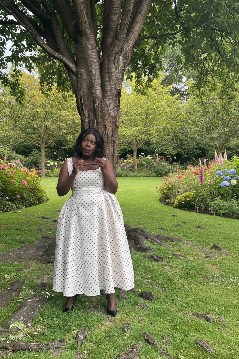 Vintage Polka Dot Midi Dress