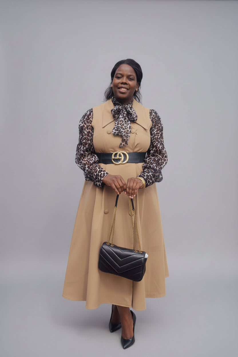 The Wild Luxe — Camel Midi dress