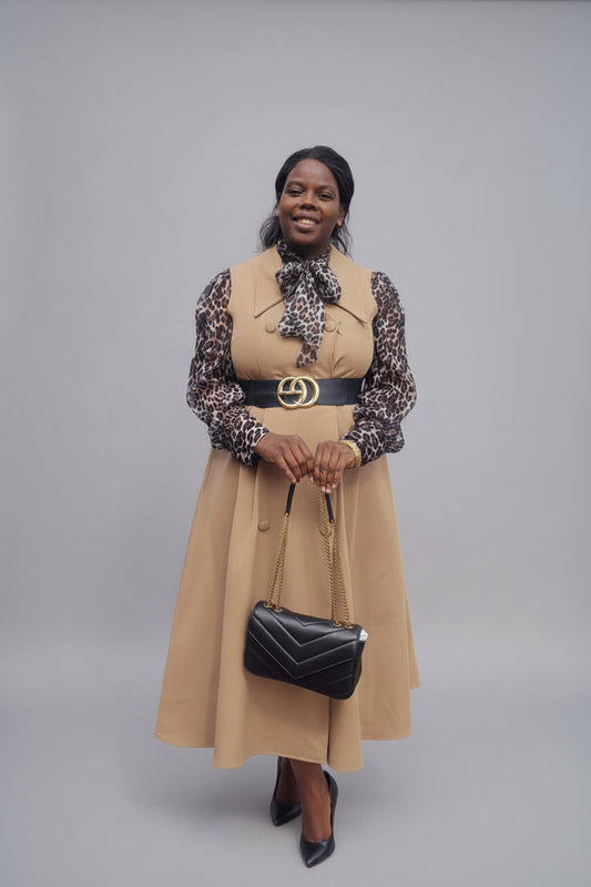 The Wild Luxe — Camel Midi dress