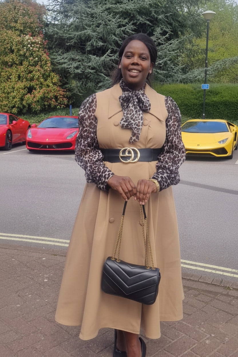 The Wild Luxe — Camel Midi dress