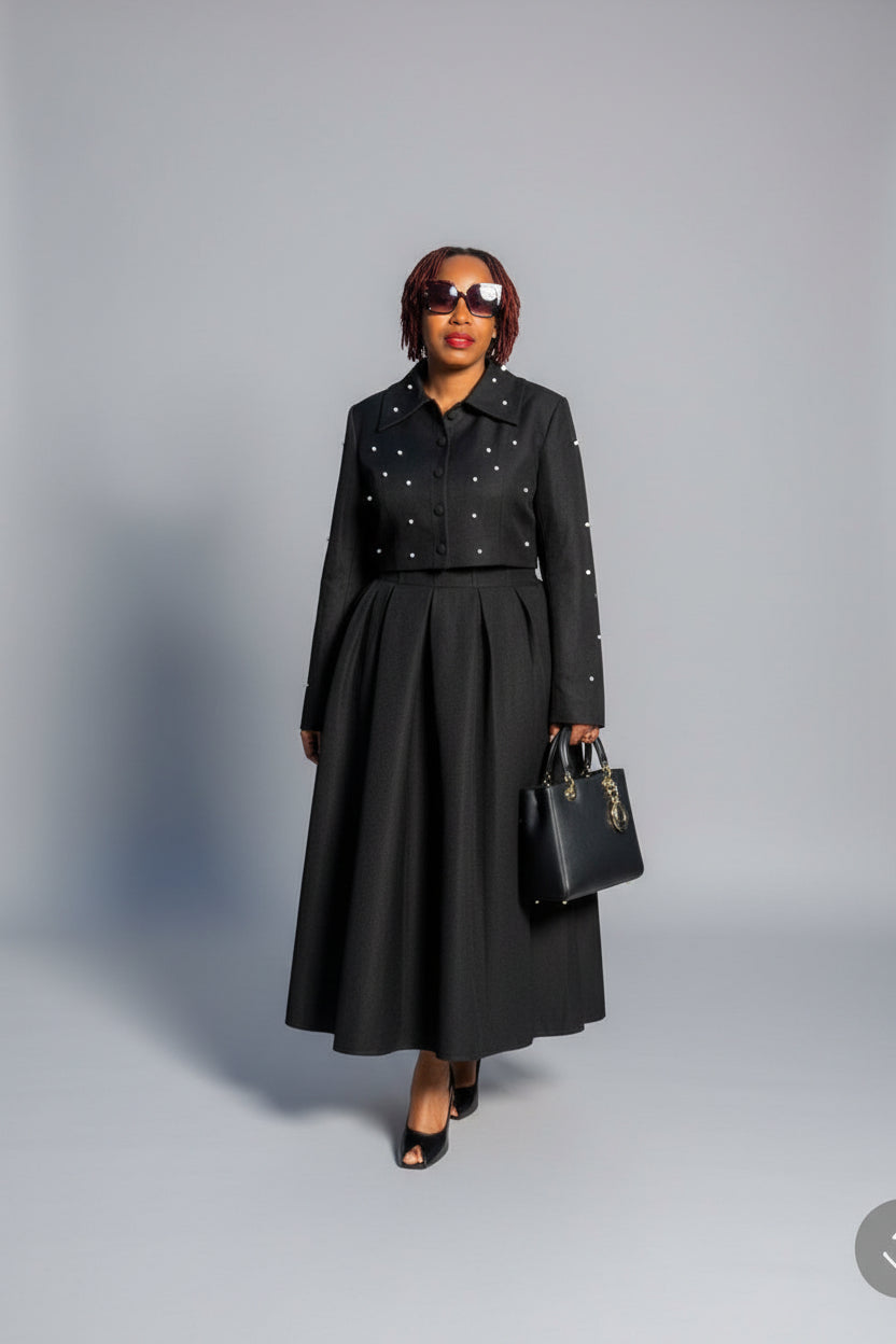 The Midnight Pearl - Black Two-Piece Suit