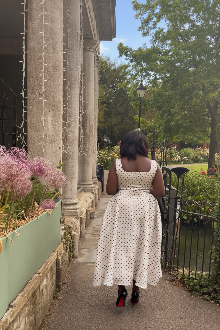 Vintage Polka Dot Midi Dress