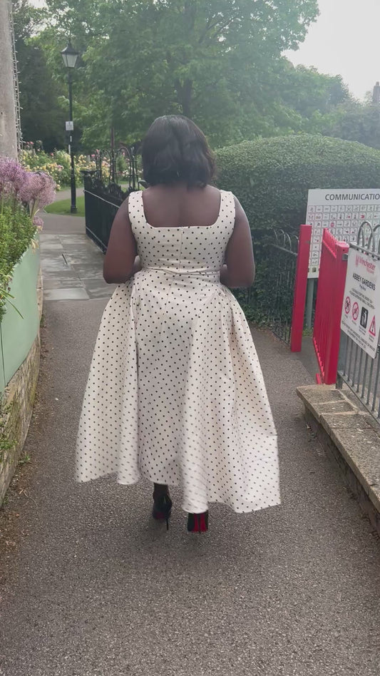 Vintage Polka Dot Midi Dress